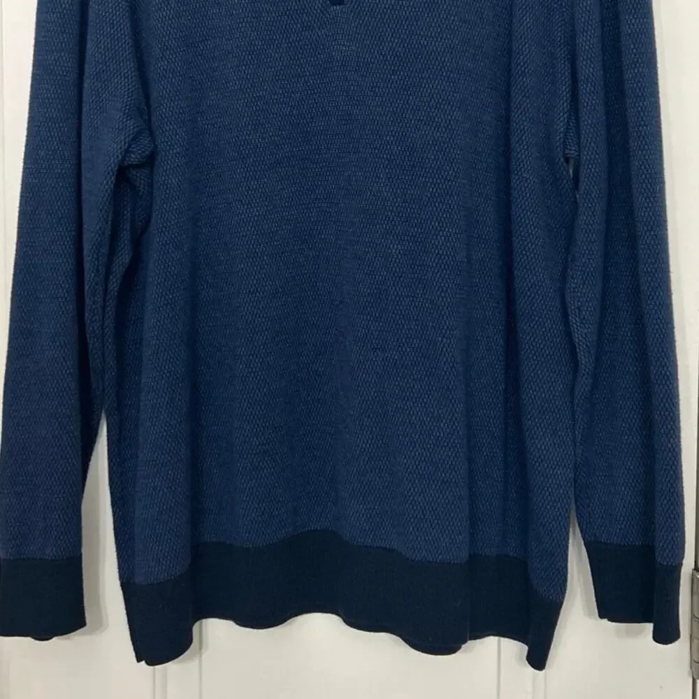 Vineyard Vines XXL Wool Blend Quarter Zip Sweater Navy Hamilton Pullover Preppy